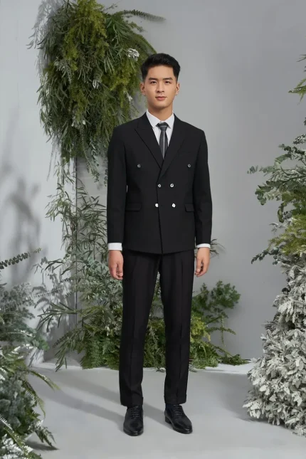 Vest Nam Công Sở Đen Lịch Lãm